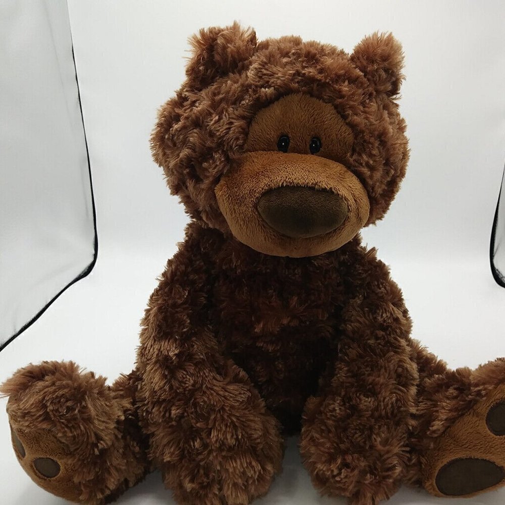 GUND Philbin Teddy Bear Chocolate Brown 18" Plush Stuffed Animal 320047 Paw Pads - Picture 6 of 15